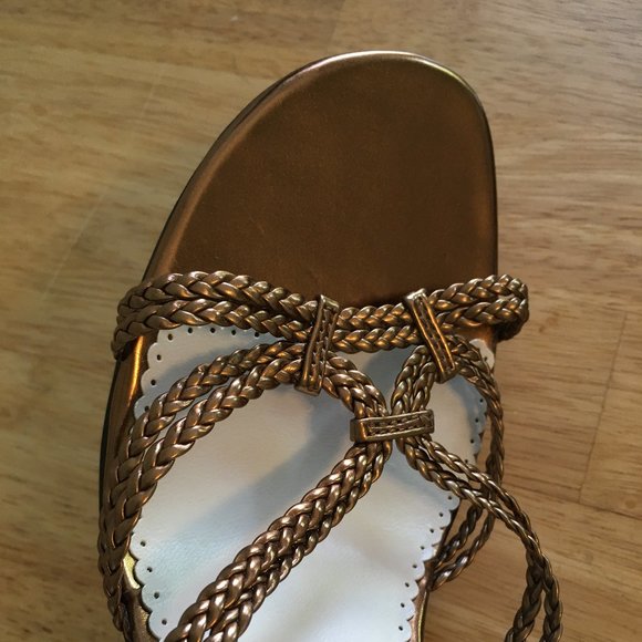 Bronze Braided Worthington Heels - Picture 7 of 11